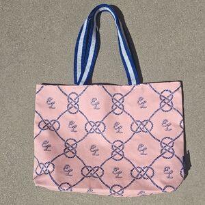 Canvas Pink Rope-Print Tote Bag by Estee Lauder. New